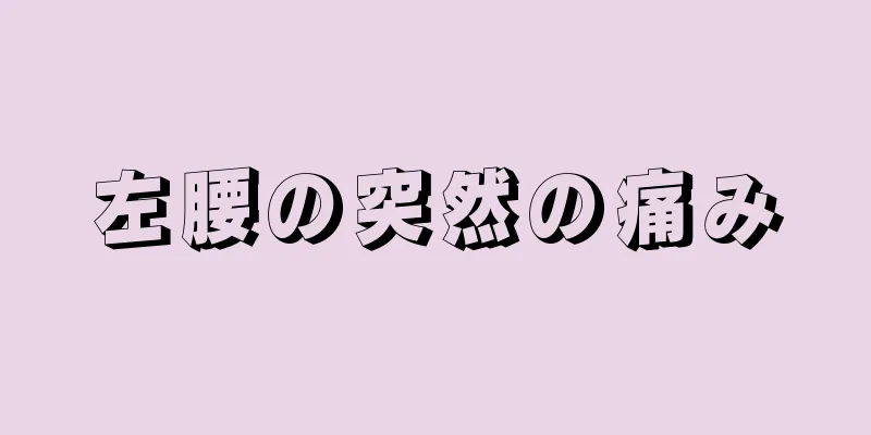左腰の突然の痛み