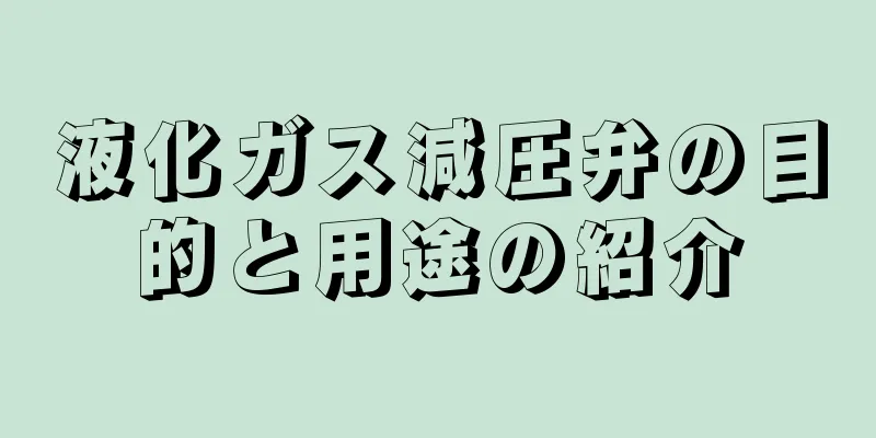 液化ガス減圧弁の目的と用途の紹介