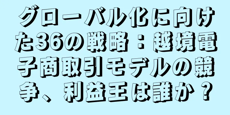 グローバル化に向けた36の戦略：越境電子商取引モデルの競争、利益王は誰か？