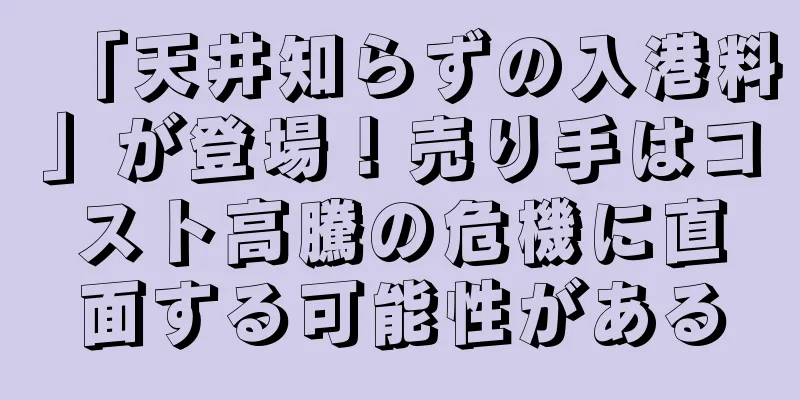 「天井知らずの入港料」が登場！売り手はコスト高騰の危機に直面する可能性がある