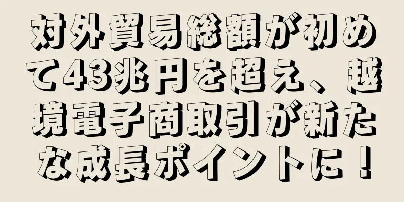 対外貿易総額が初めて43兆円を超え、越境電子商取引が新たな成長ポイントに！