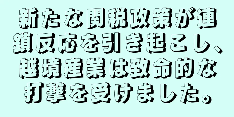 新たな関税政策が連鎖反応を引き起こし、越境産業は致命的な打撃を受けました。