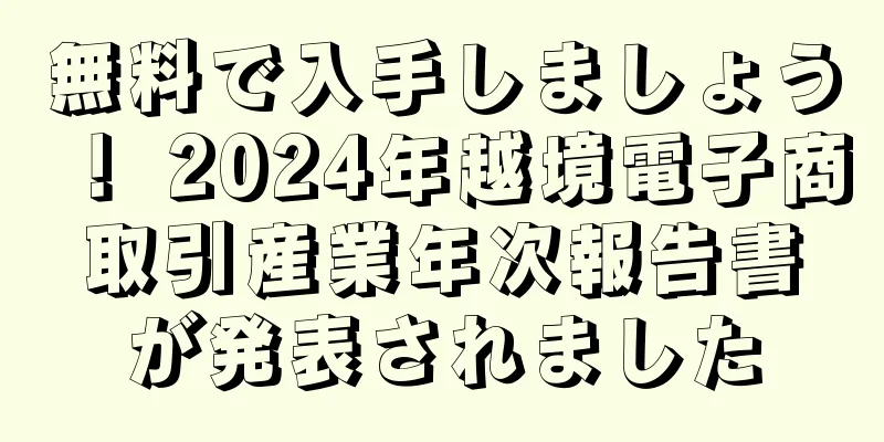 無料で入手しましょう！ 2024年越境電子商取引産業年次報告書が発表されました