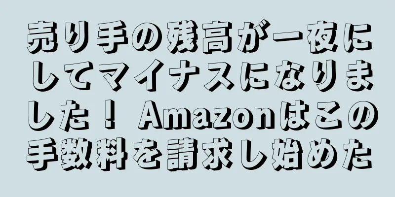 売り手の残高が一夜にしてマイナスになりました！ Amazonはこの手数料を請求し始めた