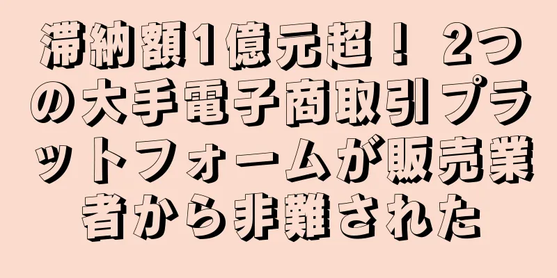滞納額1億元超！ 2つの大手電子商取引プラットフォームが販売業者から非難された
