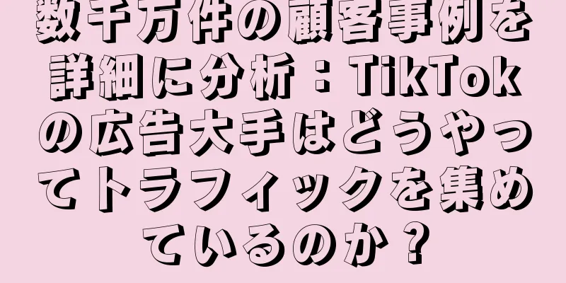 数千万件の顧客事例を詳細に分析：TikTokの広告大手はどうやってトラフィックを集めているのか？