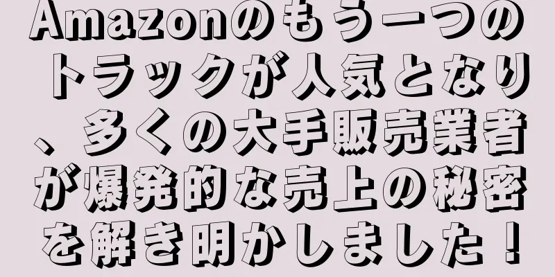 Amazonのもう一つのトラックが人気となり、多くの大手販売業者が爆発的な売上の秘密を解き明かしました！