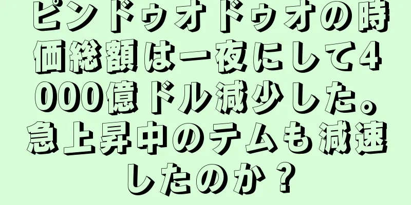 ピンドゥオドゥオの時価総額は一夜にして4000億ドル減少した。急上昇中のテムも減速したのか？