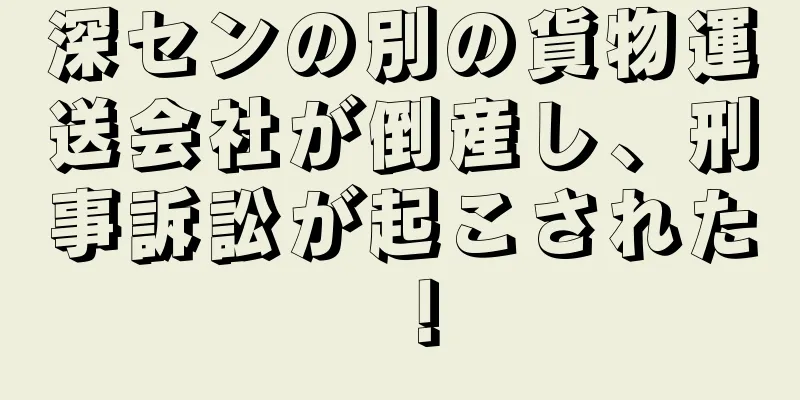 深センの別の貨物運送会社が倒産し、刑事訴訟が起こされた！