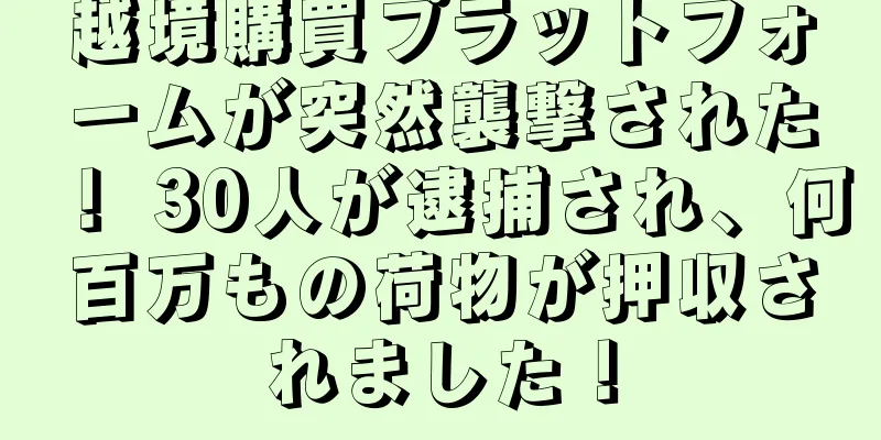 越境購買プラットフォームが突然襲撃された！ 30人が逮捕され、何百万もの荷物が押収されました！