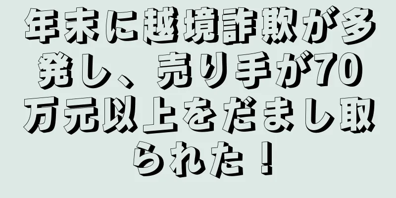 年末に越境詐欺が多発し、売り手が70万元以上をだまし取られた！
