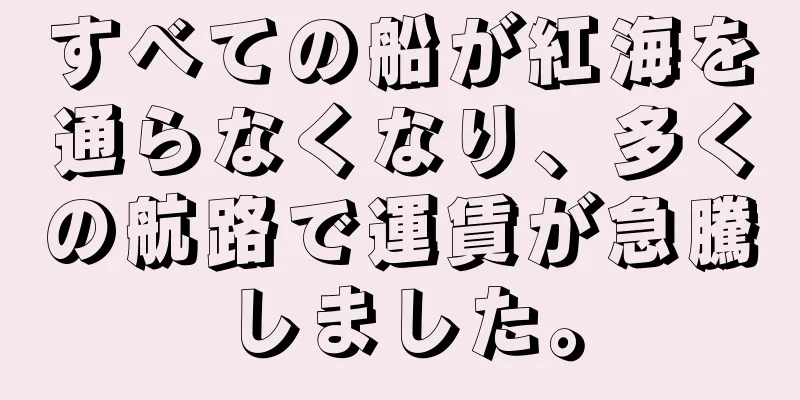 すべての船が紅海を通らなくなり、多くの航路で運賃が急騰しました。