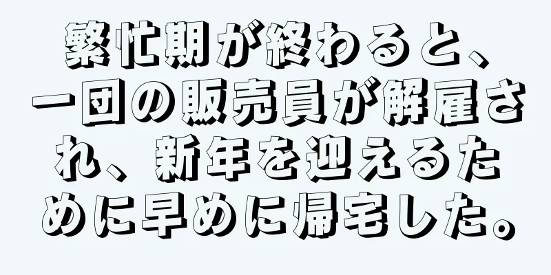 繁忙期が終わると、一団の販売員が解雇され、新年を迎えるために早めに帰宅した。