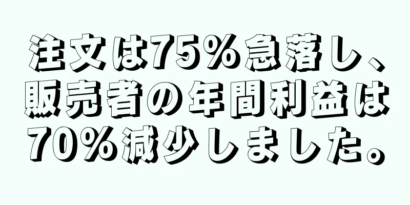 注文は75%急落し、販売者の年間利益は70%減少しました。