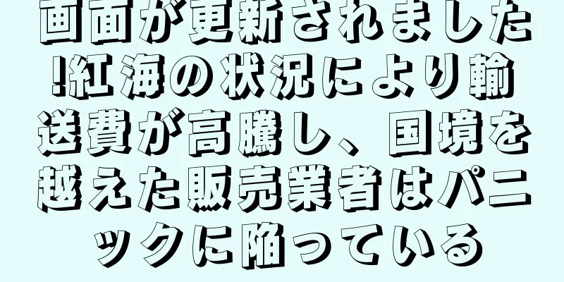 画面が更新されました!紅海の状況により輸送費が高騰し、国境を越えた販売業者はパニックに陥っている