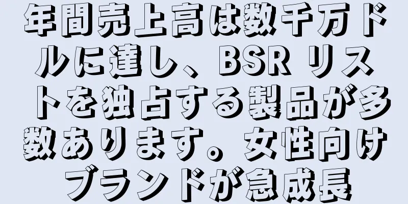 年間売上高は数千万ドルに達し、BSR リストを独占する製品が多数あります。女性向けブランドが急成長