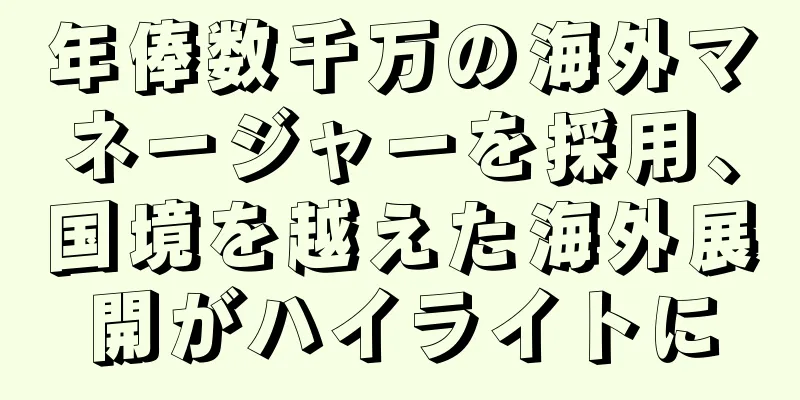 年俸数千万の海外マネージャーを採用、国境を越えた海外展開がハイライトに