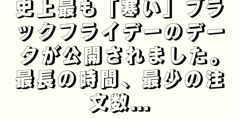 史上最も「寒い」ブラックフライデーのデータが公開されました。最長の時間、最少の注文数...