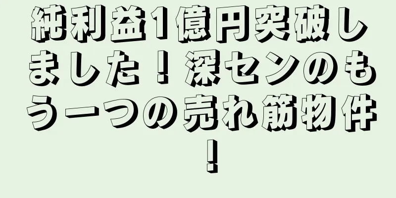 純利益1億円突破しました！深センのもう一つの売れ筋物件！