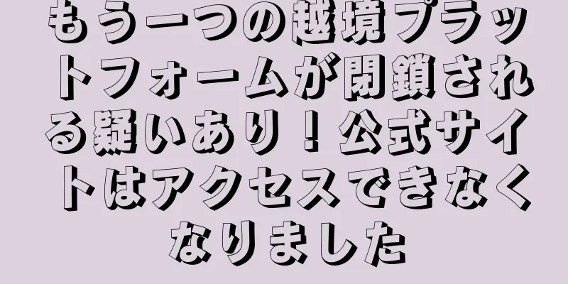 もう一つの越境プラットフォームが閉鎖される疑いあり！公式サイトはアクセスできなくなりました