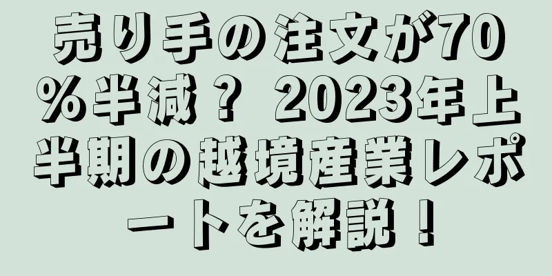 売り手の注文が70％半減？ 2023年上半期の越境産業レポートを解説！