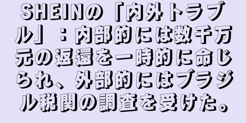 SHEINの「内外トラブル」：内部的には数千万元の返還を一時的に命じられ、外部的にはブラジル税関の調査を受けた。