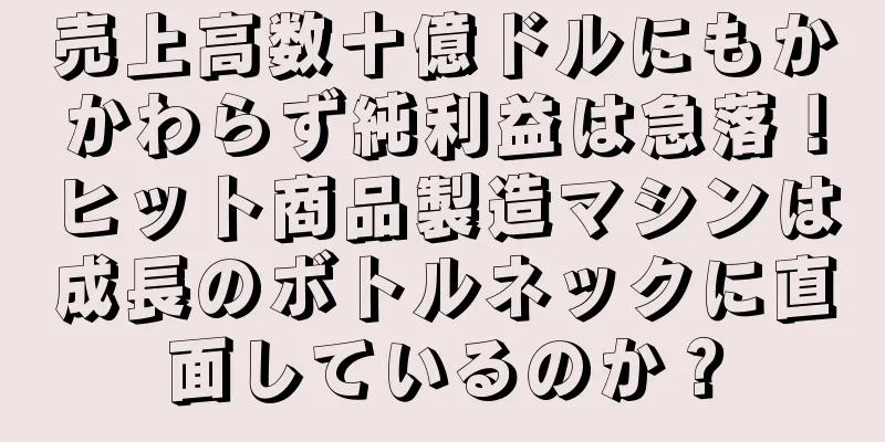 売上高数十億ドルにもかかわらず純利益は急落！ヒット商品製造マシンは成長のボトルネックに直面しているのか？