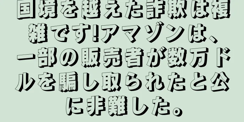 国境を越えた詐欺は複雑です!アマゾンは、一部の販売者が数万ドルを騙し取られたと公に非難した。