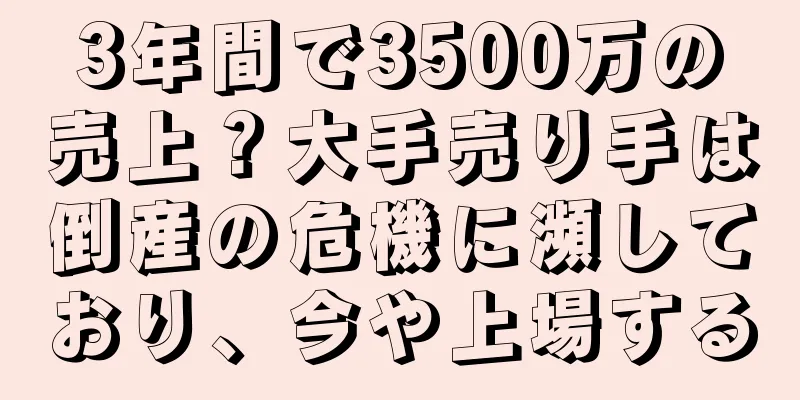 3年間で3500万の売上？大手売り手は倒産の危機に瀕しており、今や上場する