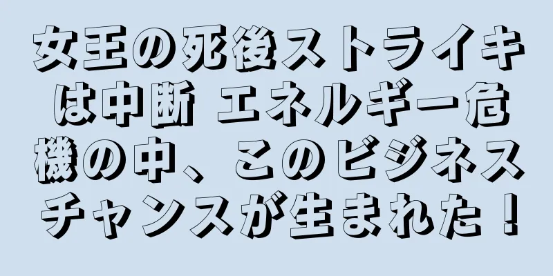 女王の死後ストライキは中断 エネルギー危機の中、このビジネスチャンスが生まれた！