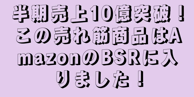 半期売上10億突破！この売れ筋商品はAmazonのBSRに入りました！