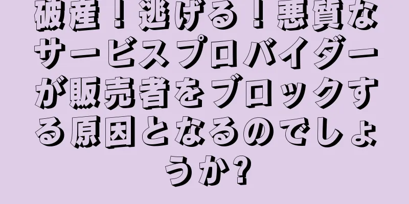 破産！逃げる！悪質なサービスプロバイダーが販売者をブロックする原因となるのでしょうか?