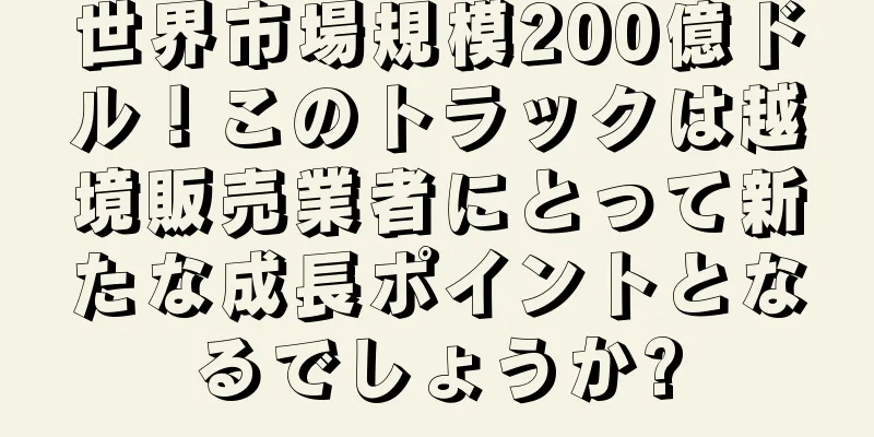 世界市場規模200億ドル！このトラックは越境販売業者にとって新たな成長ポイントとなるでしょうか?