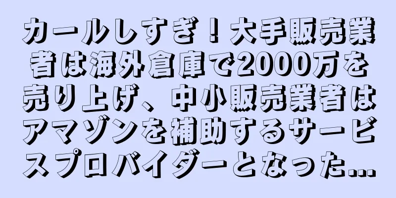 カールしすぎ！大手販売業者は海外倉庫で2000万を売り上げ、中小販売業者はアマゾンを補助するサービスプロバイダーとなった...