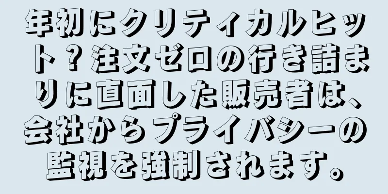 年初にクリティカルヒット？注文ゼロの行き詰まりに直面した販売者は、会社からプライバシーの監視を強制されます。