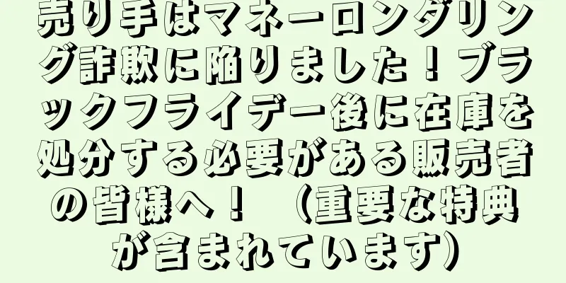 売り手はマネーロンダリング詐欺に陥りました！ブラックフライデー後に在庫を処分する必要がある販売者の皆様へ！ （重要な特典が含まれています）