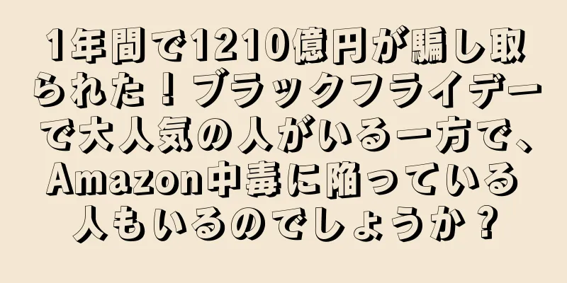 1年間で1210億円が騙し取られた！ブラックフライデーで大人気の人がいる一方で、Amazon中毒に陥っている人もいるのでしょうか？