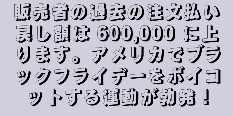 販売者の過去の注文払い戻し額は 600,000 に上ります。アメリカでブラックフライデーをボイコットする運動が勃発！