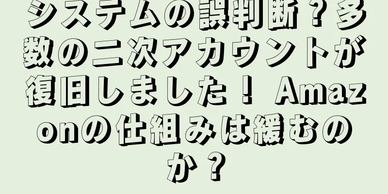 システムの誤判断？多数の二次アカウントが復旧しました！ Amazonの仕組みは緩むのか？