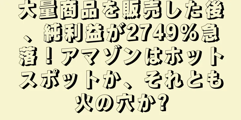 大量商品を販売した後、純利益が2749%急落！アマゾンはホットスポットか、それとも火の穴か?