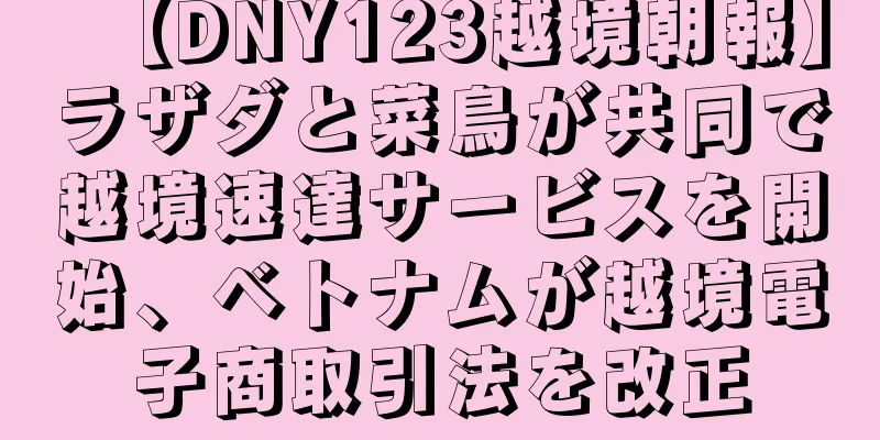【DNY123越境朝報】ラザダと菜鳥が共同で越境速達サービスを開始、ベトナムが越境電子商取引法を改正