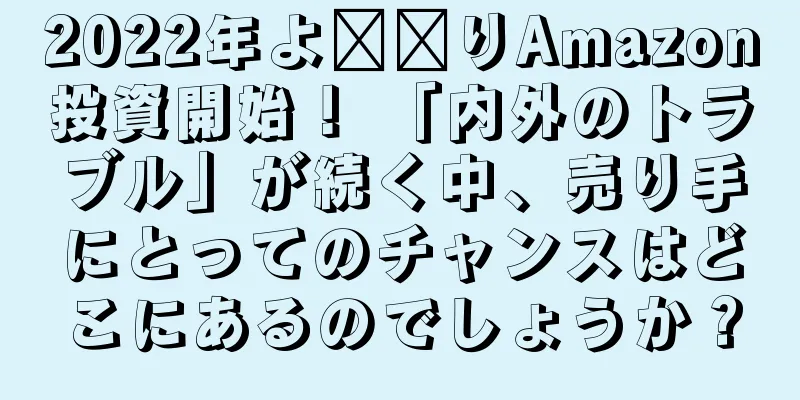 2022年よ​​りAmazon投資開始！ 「内外のトラブル」が続く中、売り手にとってのチャンスはどこにあるのでしょうか？