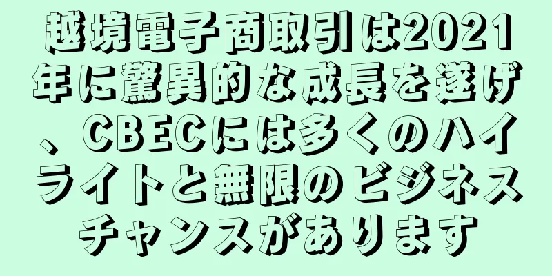 越境電子商取引は2021年に驚異的な成長を遂げ、CBECには多くのハイライトと無限のビジネスチャンスがあります