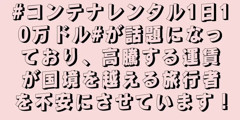 #コンテナレンタル1日10万ドル#が話題になっており、高騰する運賃が国境を越える旅行者を不安にさせています！