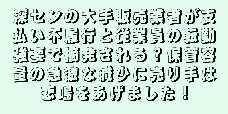 深センの大手販売業者が支払い不履行と従業員の転勤強要で摘発される？保管容量の急激な減少に売り手は悲鳴をあげました！
