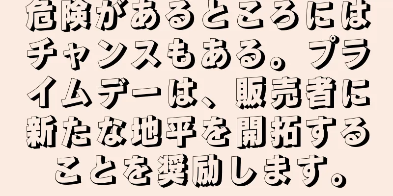 危険があるところにはチャンスもある。プライムデーは、販売者に新たな地平を開拓することを奨励します。