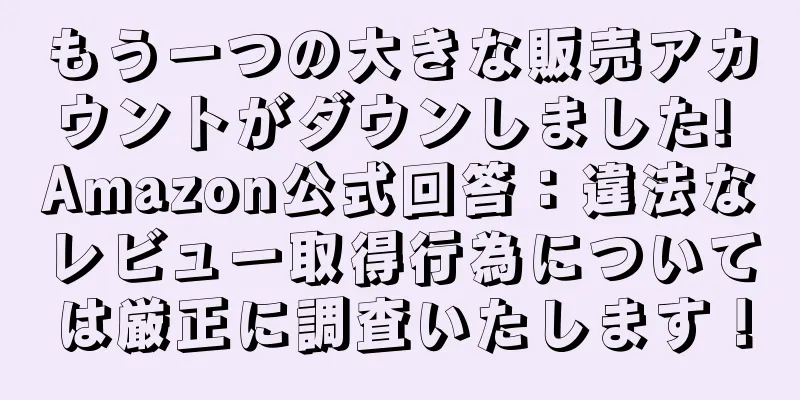 もう一つの大きな販売アカウントがダウンしました! Amazon公式回答：違法なレビュー取得行為については厳正に調査いたします！