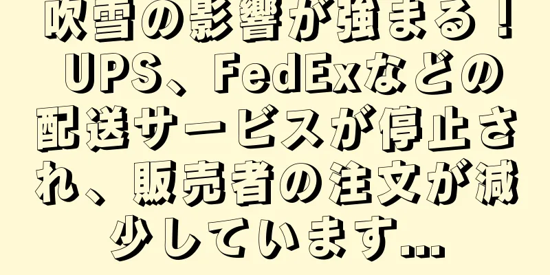 吹雪の影響が強まる！ UPS、FedExなどの配送サービスが停止され、販売者の注文が減少しています...