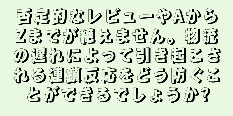 否定的なレビューやAからZまでが絶えません。物流の遅れによって引き起こされる連鎖反応をどう防ぐことができるでしょうか?