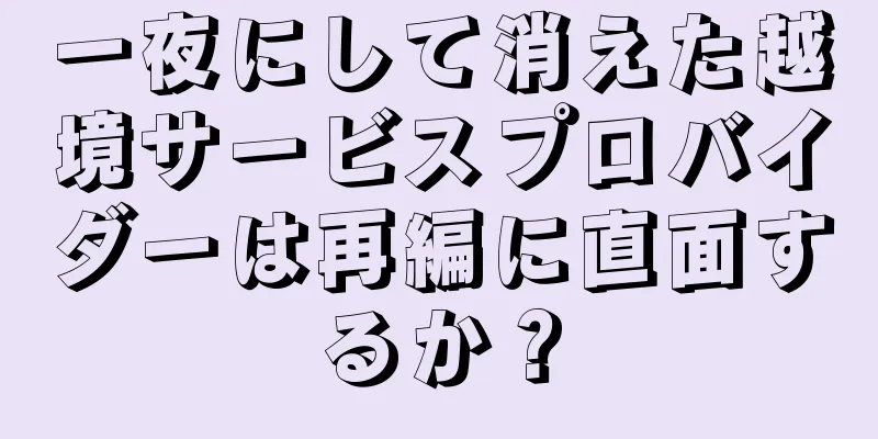 一夜にして消えた越境サービスプロバイダーは再編に直面するか？